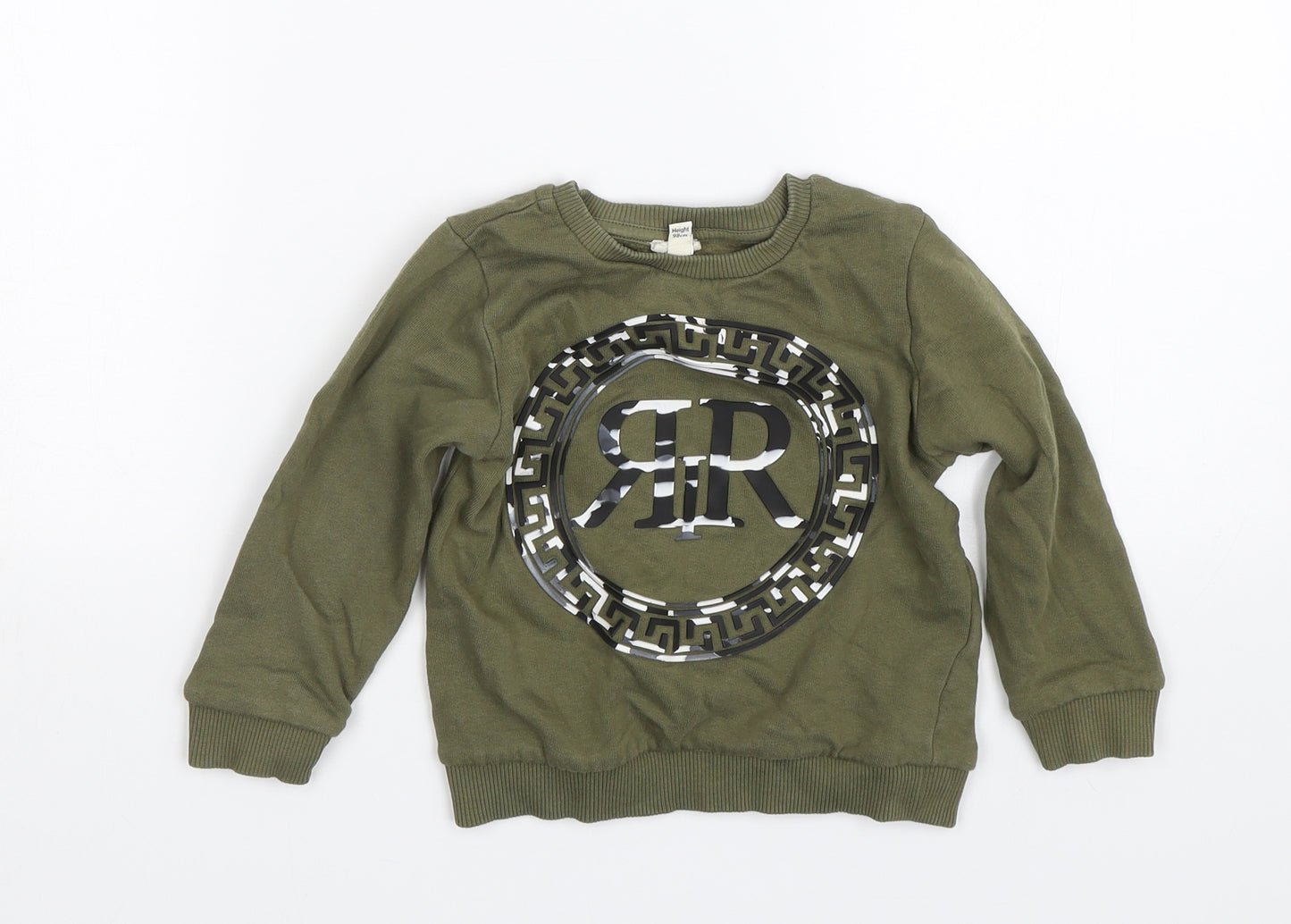 River Island Boys Green   Pullover Sweatshirt Size 2-3 Years