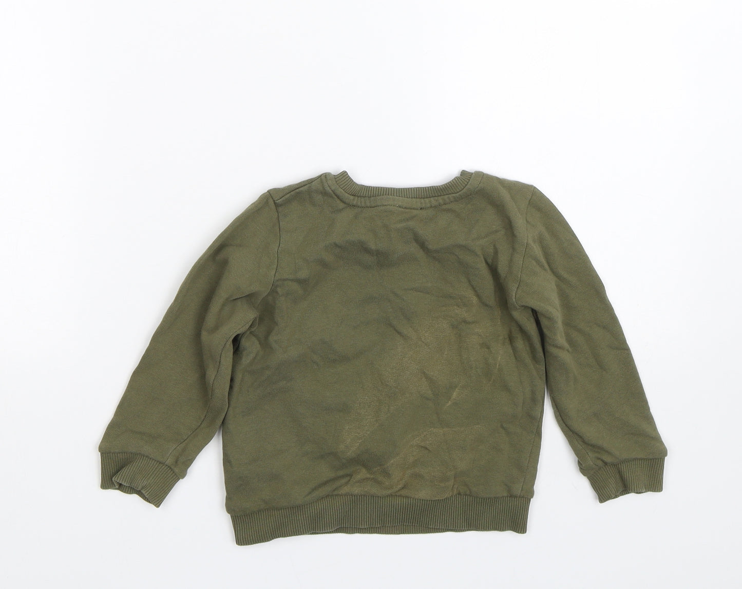 River Island Boys Green   Pullover Sweatshirt Size 2-3 Years