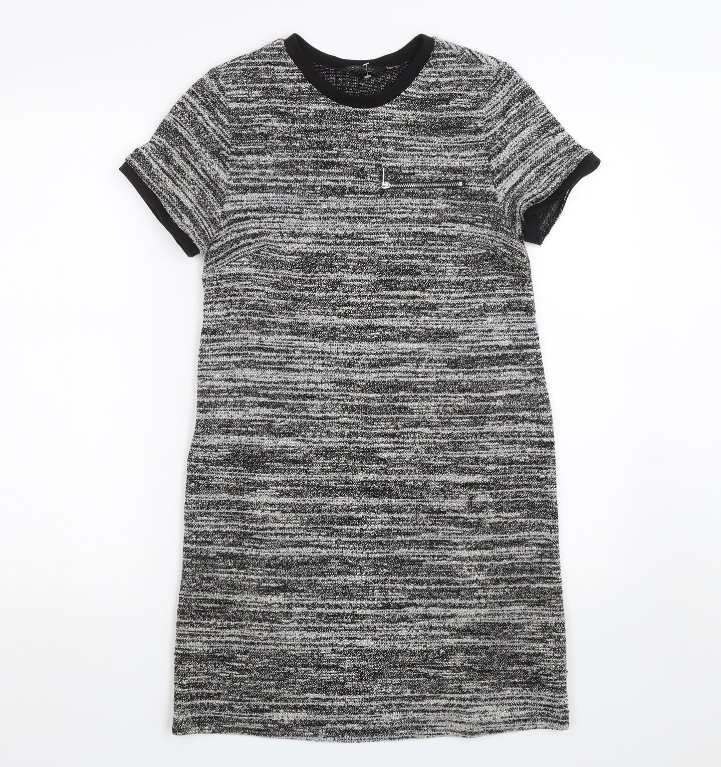 New Look Womens Grey Striped  T-Shirt Dress  Size 6
