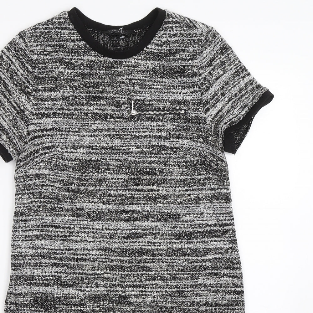 New Look Womens Grey Striped  T-Shirt Dress  Size 6