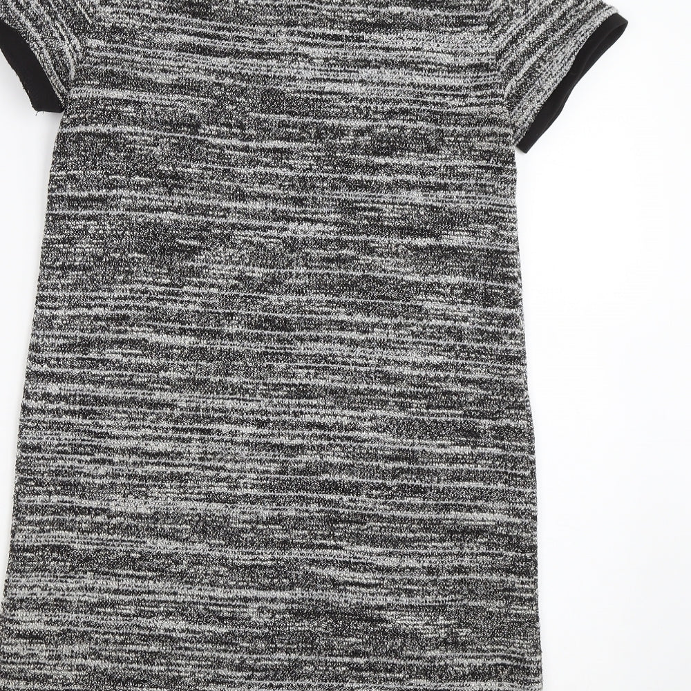 New Look Womens Grey Striped  T-Shirt Dress  Size 6