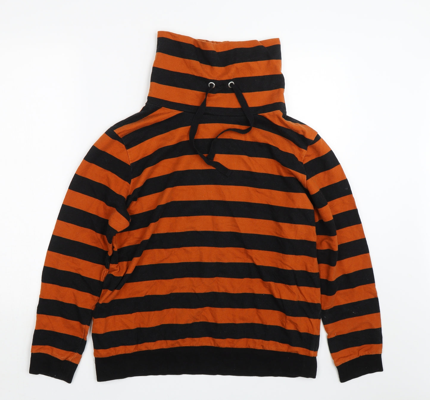 Evie Womens Orange Striped  Pullover Sweatshirt Size 16