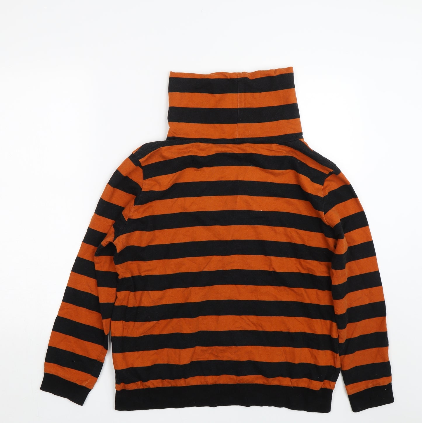Evie Womens Orange Striped  Pullover Sweatshirt Size 16