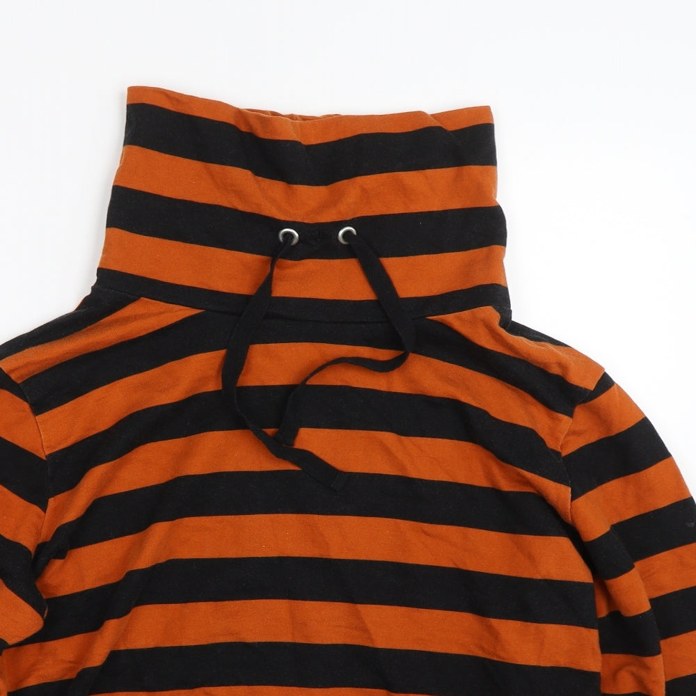 Evie Womens Orange Striped  Pullover Sweatshirt Size 16