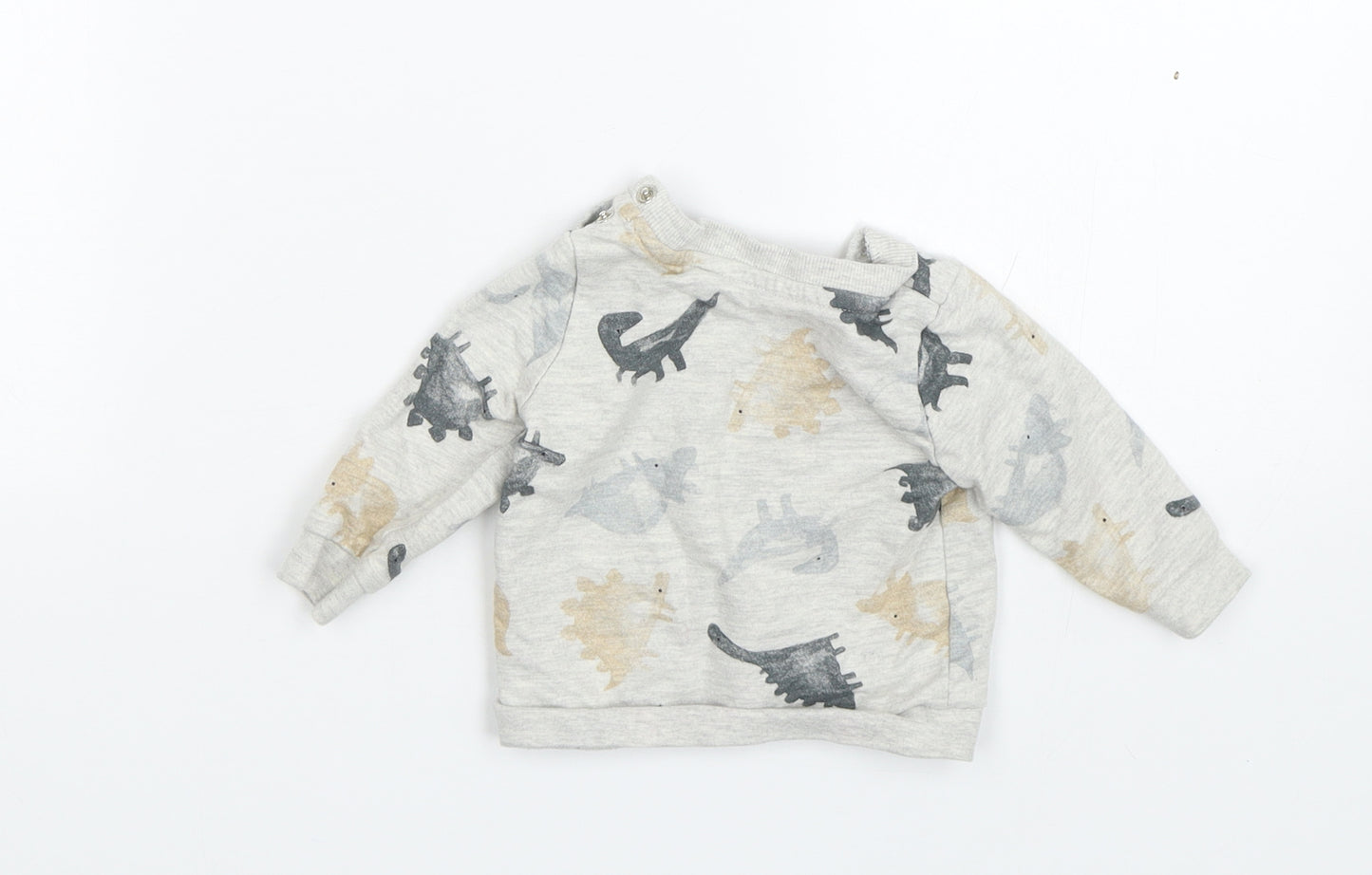 TU Boys Grey   Pullover Jumper Size 0-3 Months  - Dinosaurs