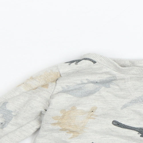 TU Boys Grey   Pullover Jumper Size 0-3 Months  - Dinosaurs