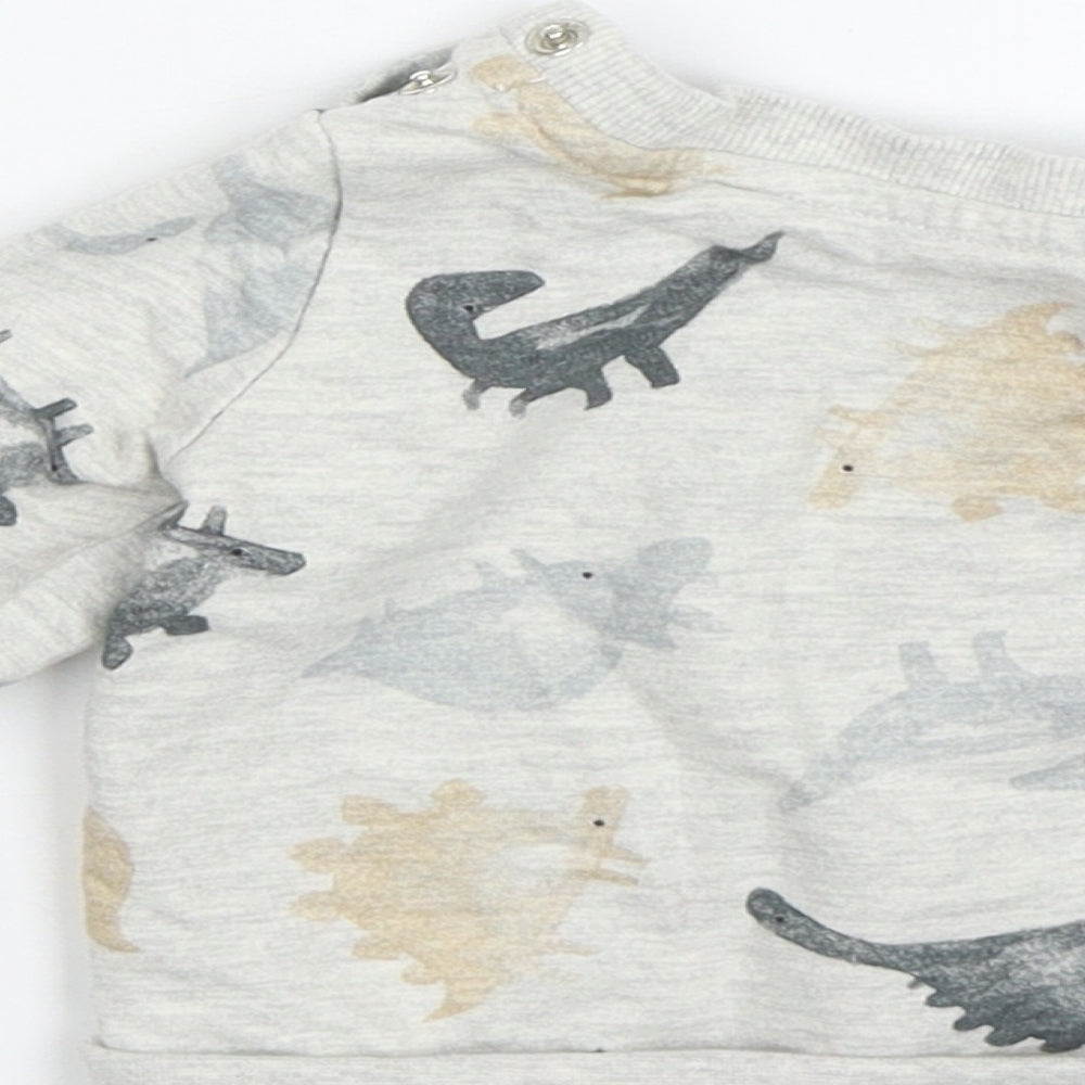 TU Boys Grey   Pullover Jumper Size 0-3 Months  - Dinosaurs