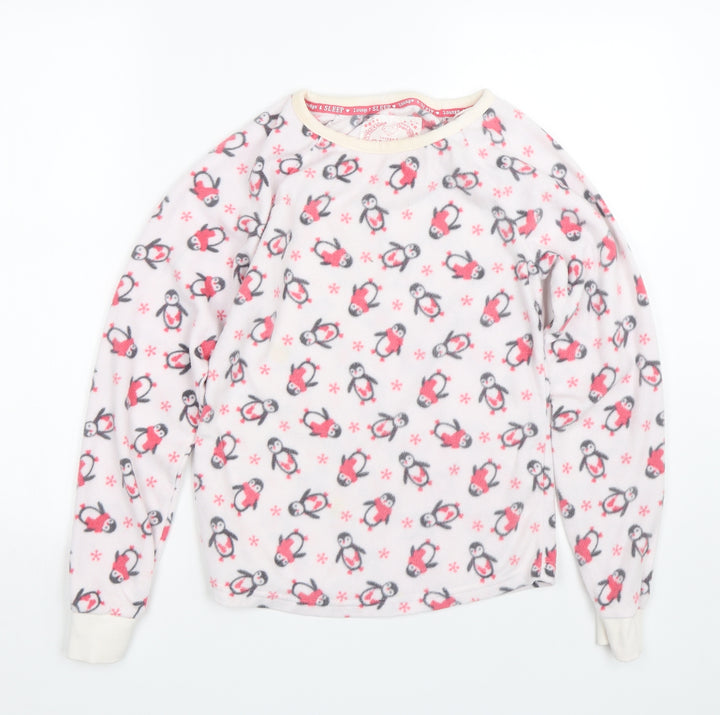 Debenhams Womens Pink Animal Print  Top Pyjama Top Size 8  - Penguins