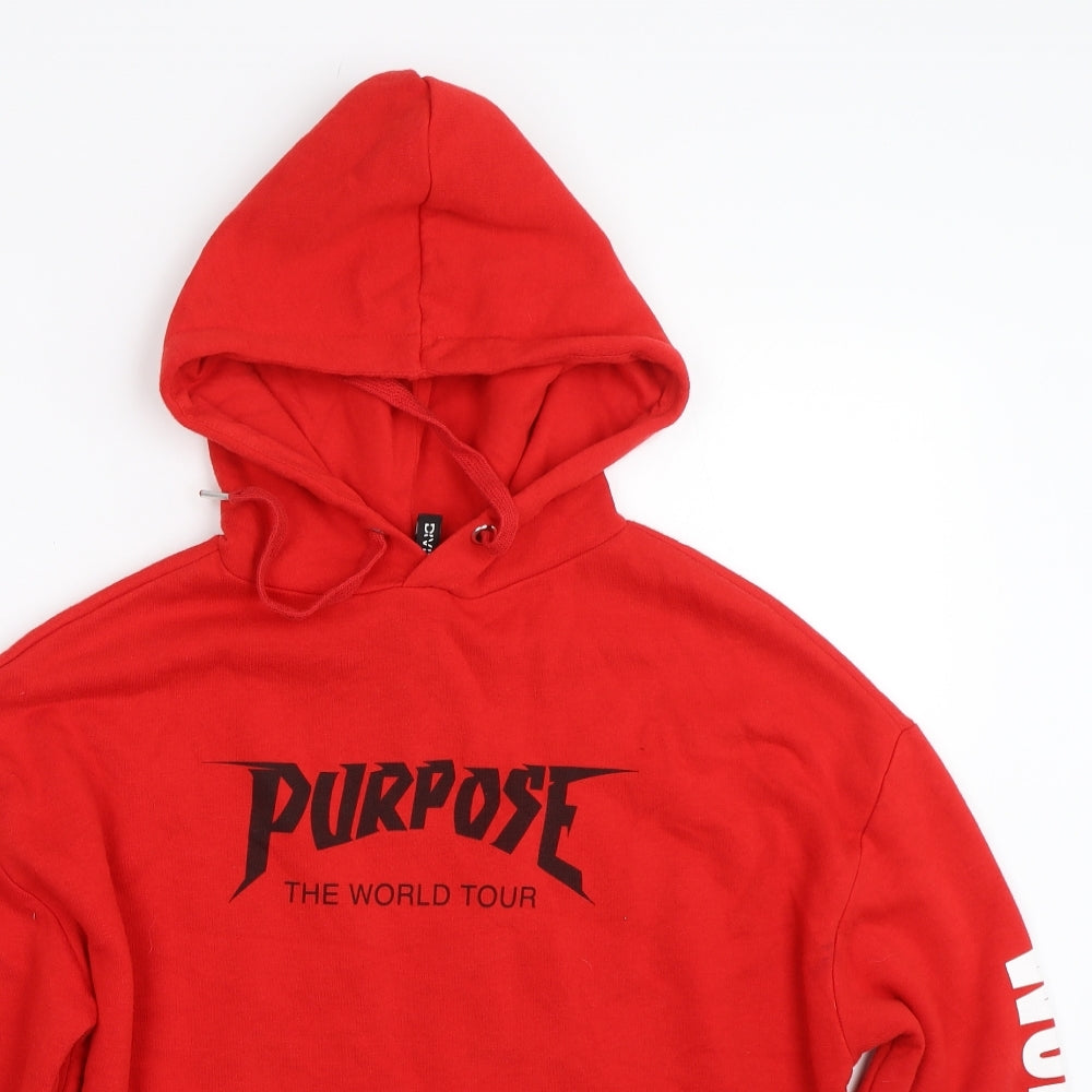 H&M Womens Red   Pullover Sweatshirt Size S  - Justin Beiber Tour