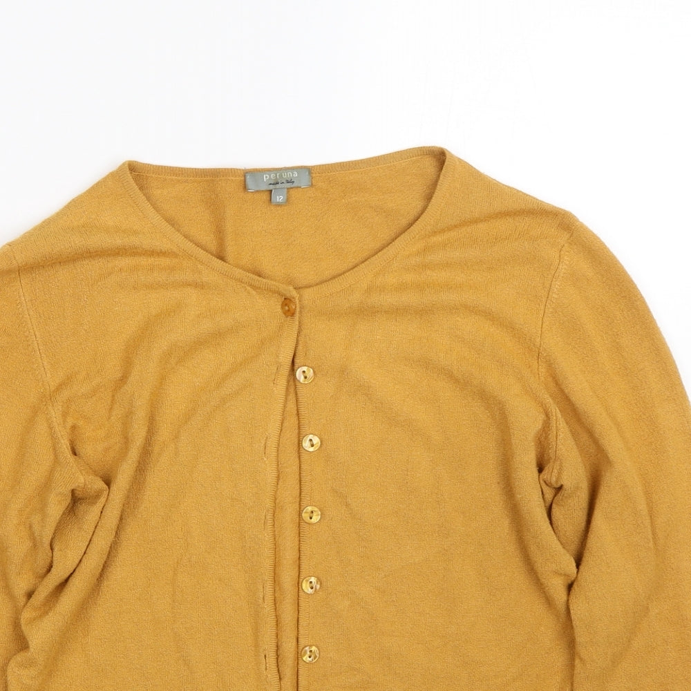 Per Una Womens Yellow   Cardigan Jumper Size 12