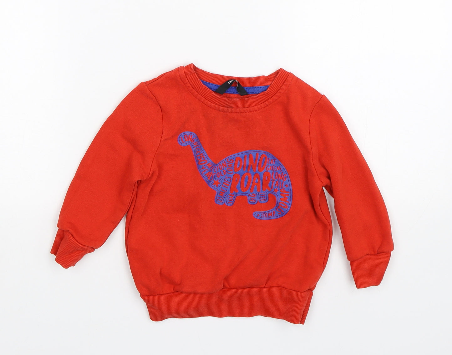 George Baby Red   Pullover Jumper Size 12-18 Months  - Dinosaur