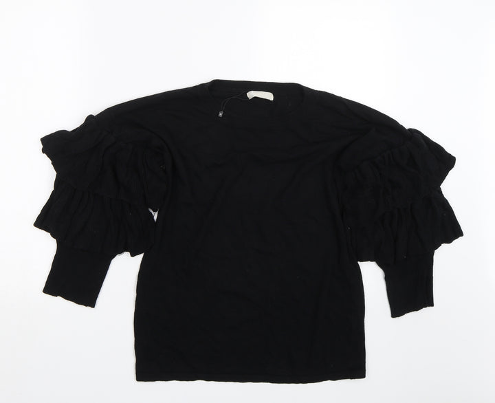 Nicole Womens Black Basic T-Shirt Size M