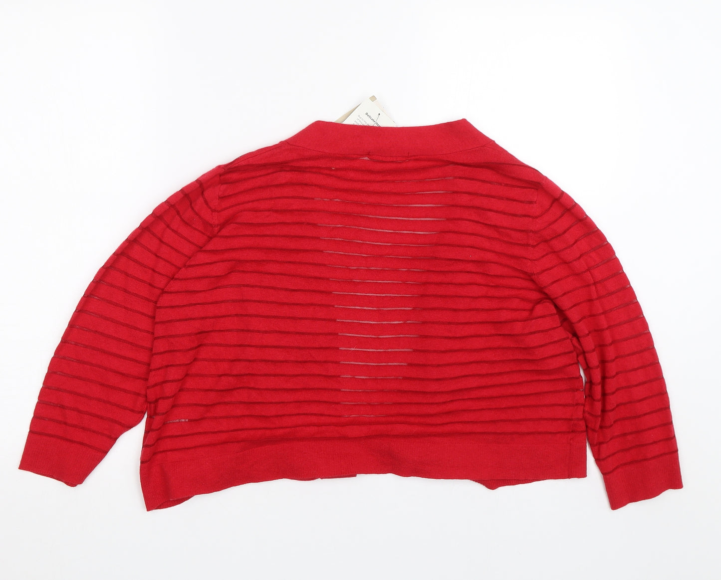 TU Womens Red Striped  Cape Jumper Size 16