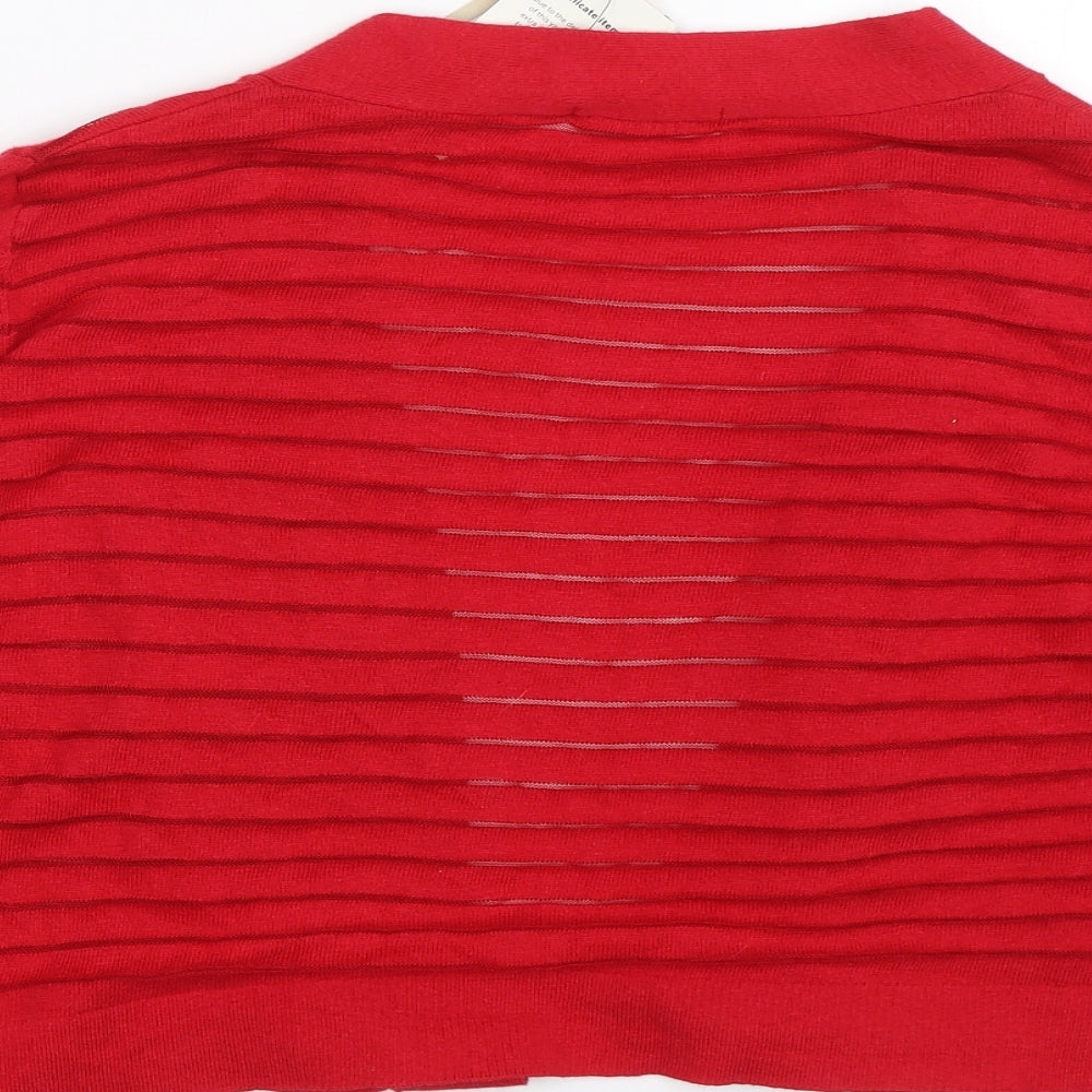 TU Womens Red Striped  Cape Jumper Size 16