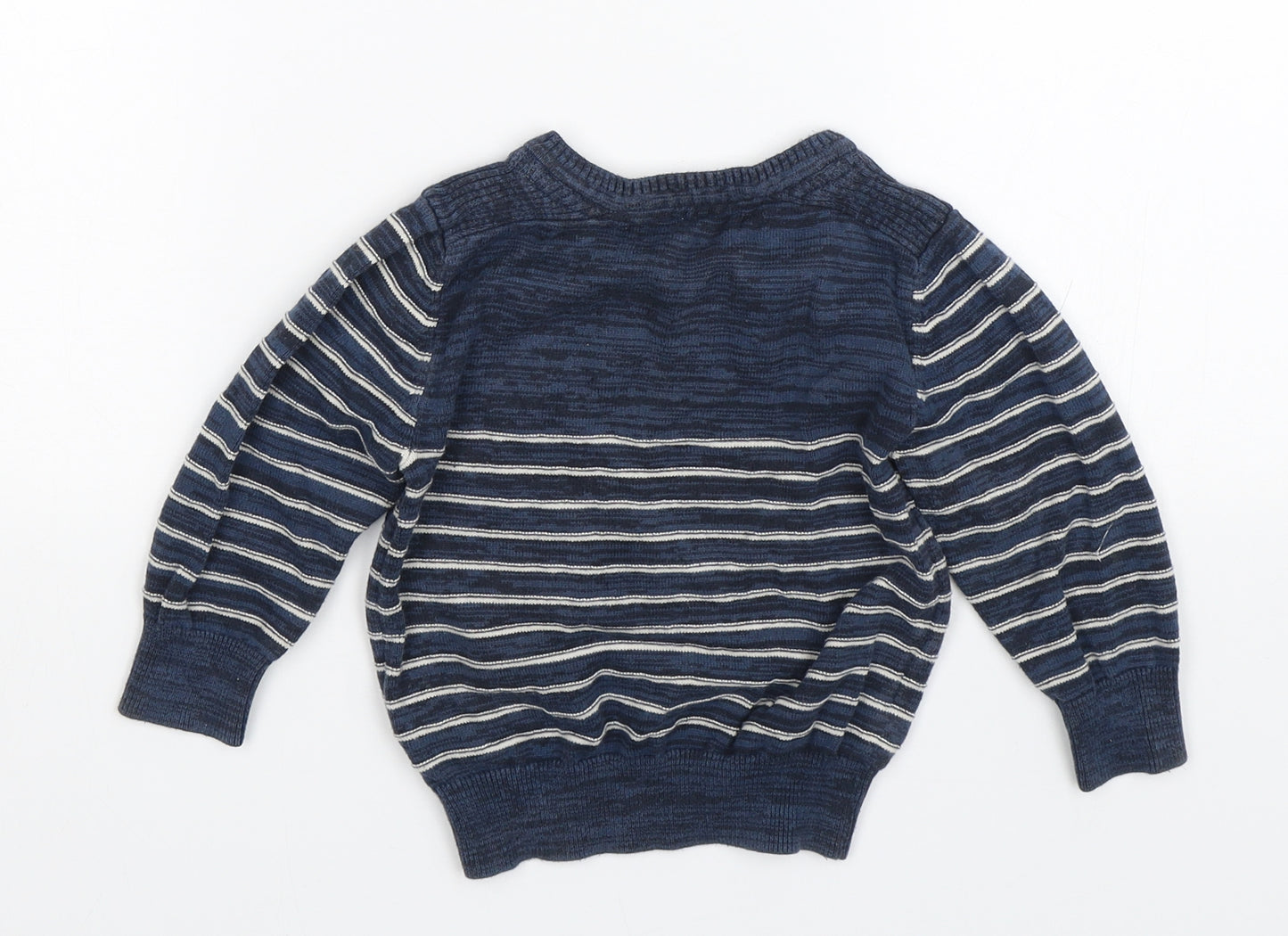 George Boys Blue Striped  Pullover Jumper Size 12-18 Months