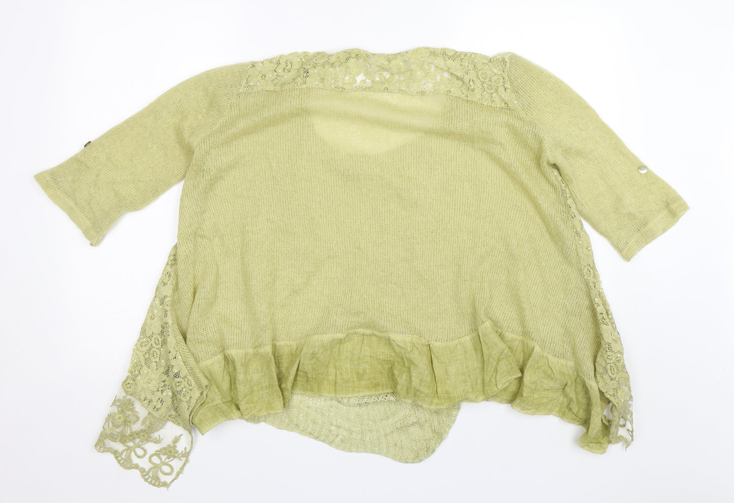Preworn Womens Green Floral  Pullover Jumper Size M