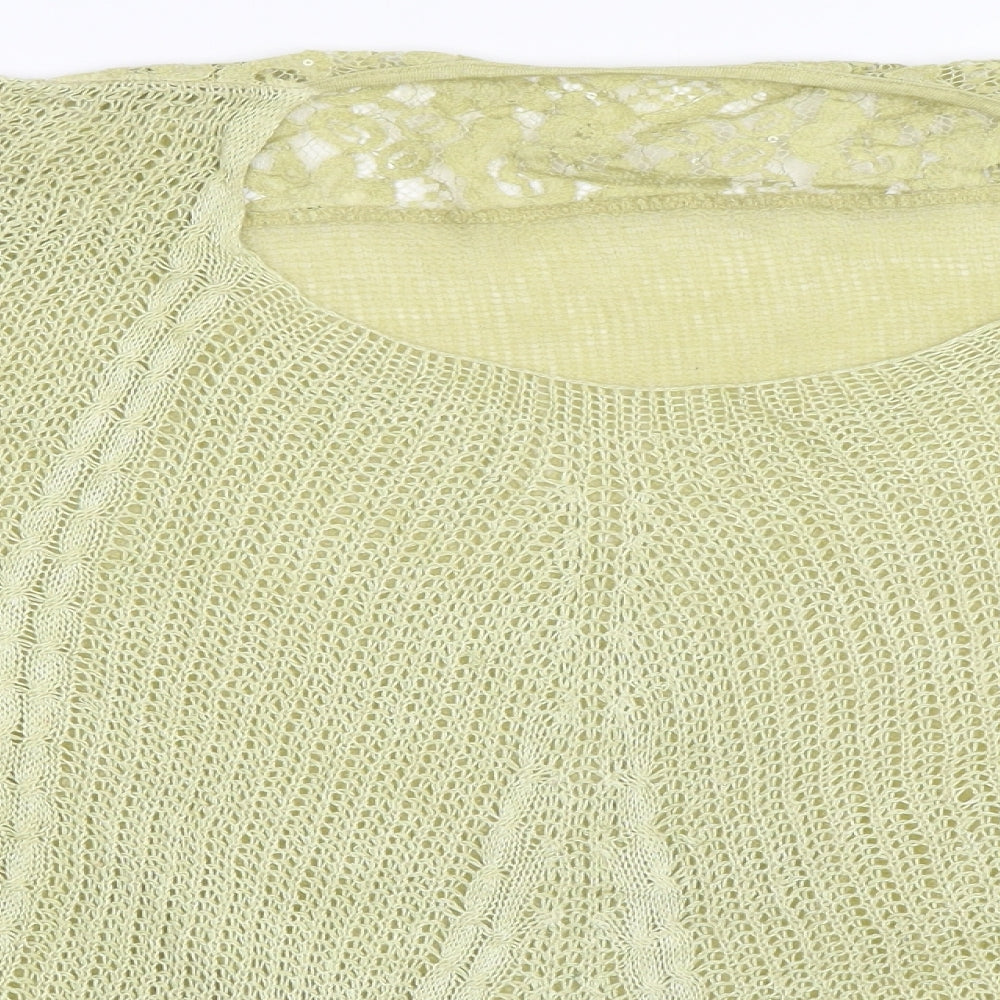 Preworn Womens Green Floral  Pullover Jumper Size M