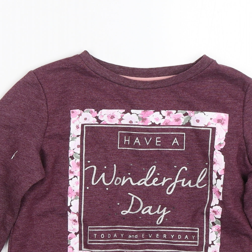 F&F Girls Purple   Pullover Sweatshirt Size 7-8 Years