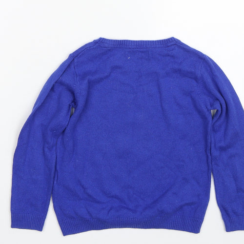 M&S Boys Blue   Pullover Jumper Size 4-5 Years  - Christmas