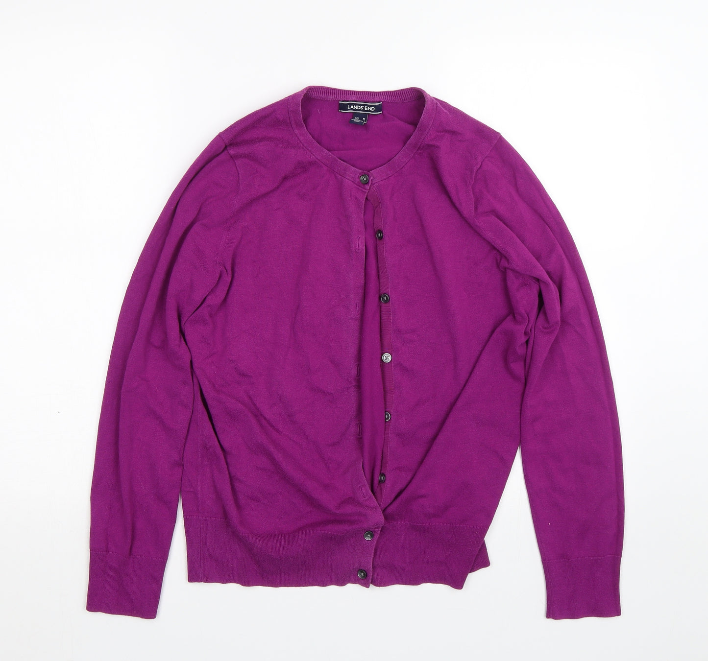 Land's End Womens Purple   Cardigan Jumper Size M
