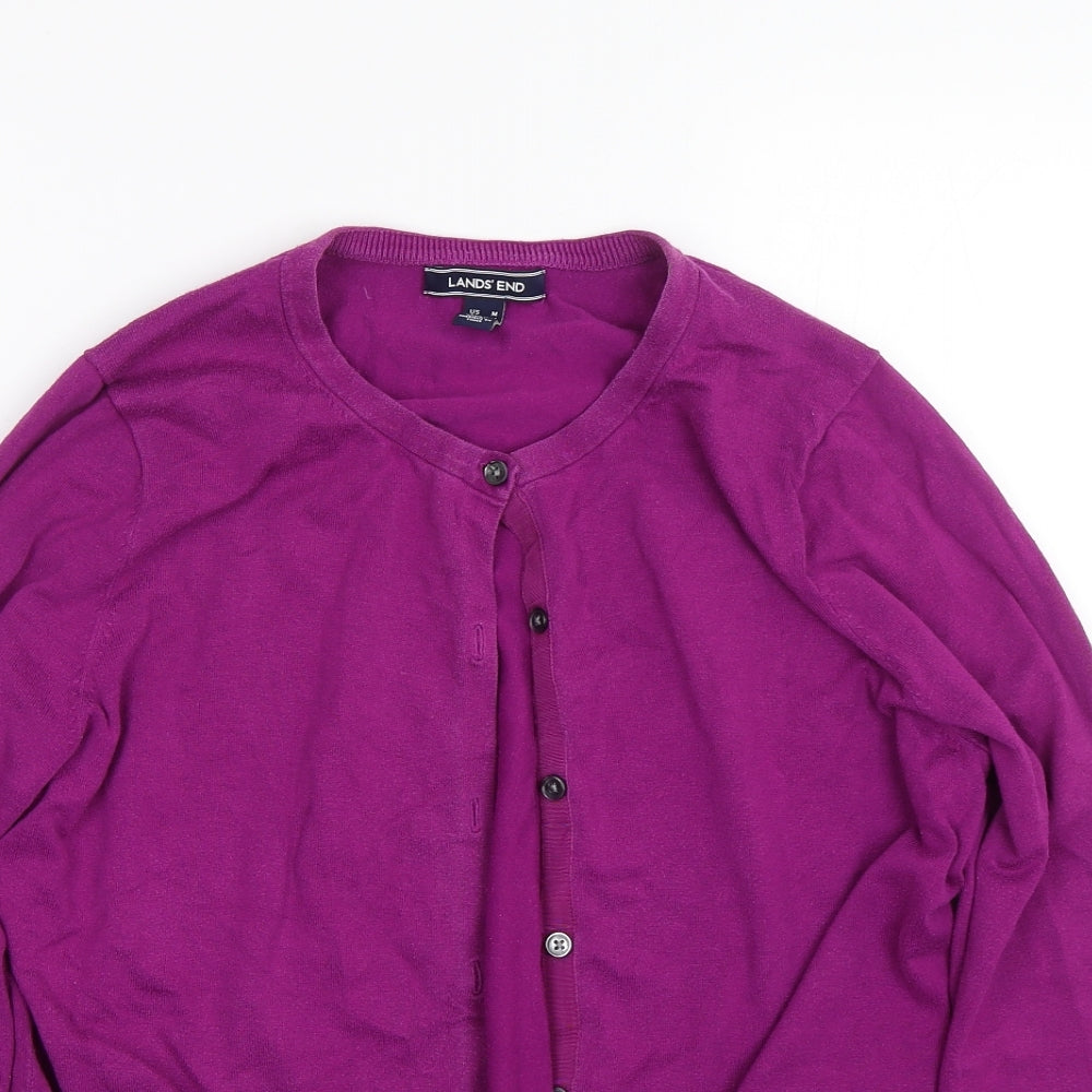 Land's End Womens Purple   Cardigan Jumper Size M