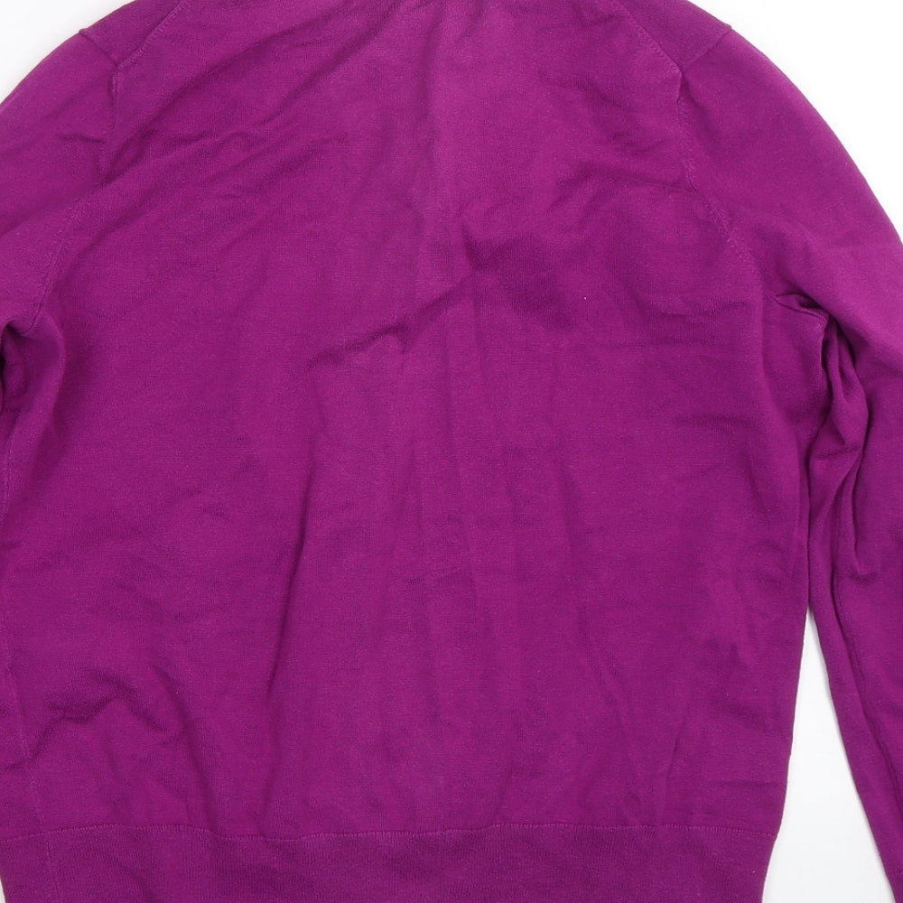 Land's End Womens Purple   Cardigan Jumper Size M