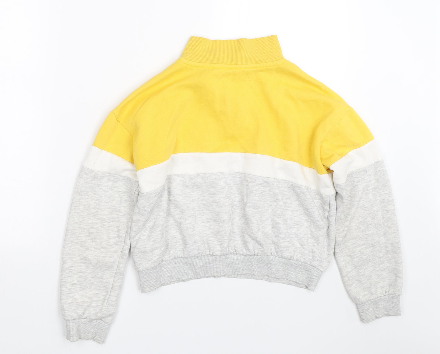 H&M Girls Yellow Striped  Pullover Sweatshirt Size 10-11 Years