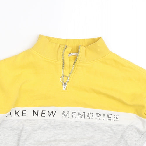 H&M Girls Yellow Striped  Pullover Sweatshirt Size 10-11 Years