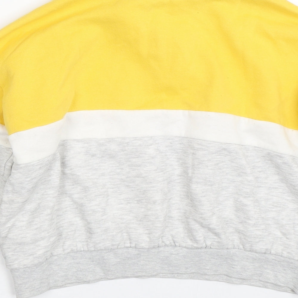 H&M Girls Yellow Striped  Pullover Sweatshirt Size 10-11 Years