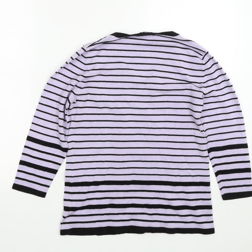 M&Co Womens Purple Striped  Pullover Jumper Size 12
