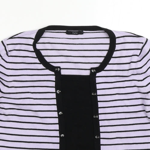 M&Co Womens Purple Striped  Pullover Jumper Size 12