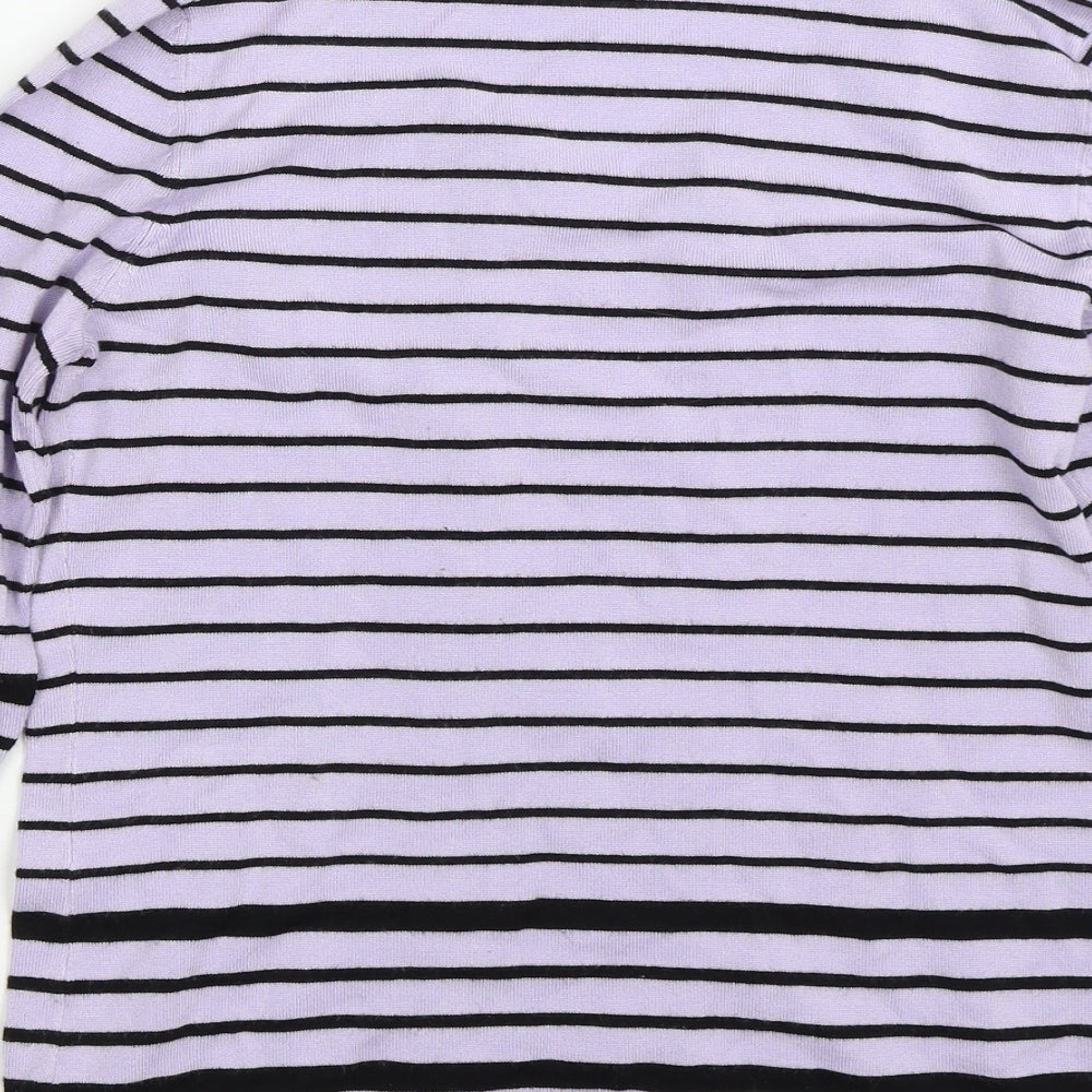 M&Co Womens Purple Striped  Pullover Jumper Size 12