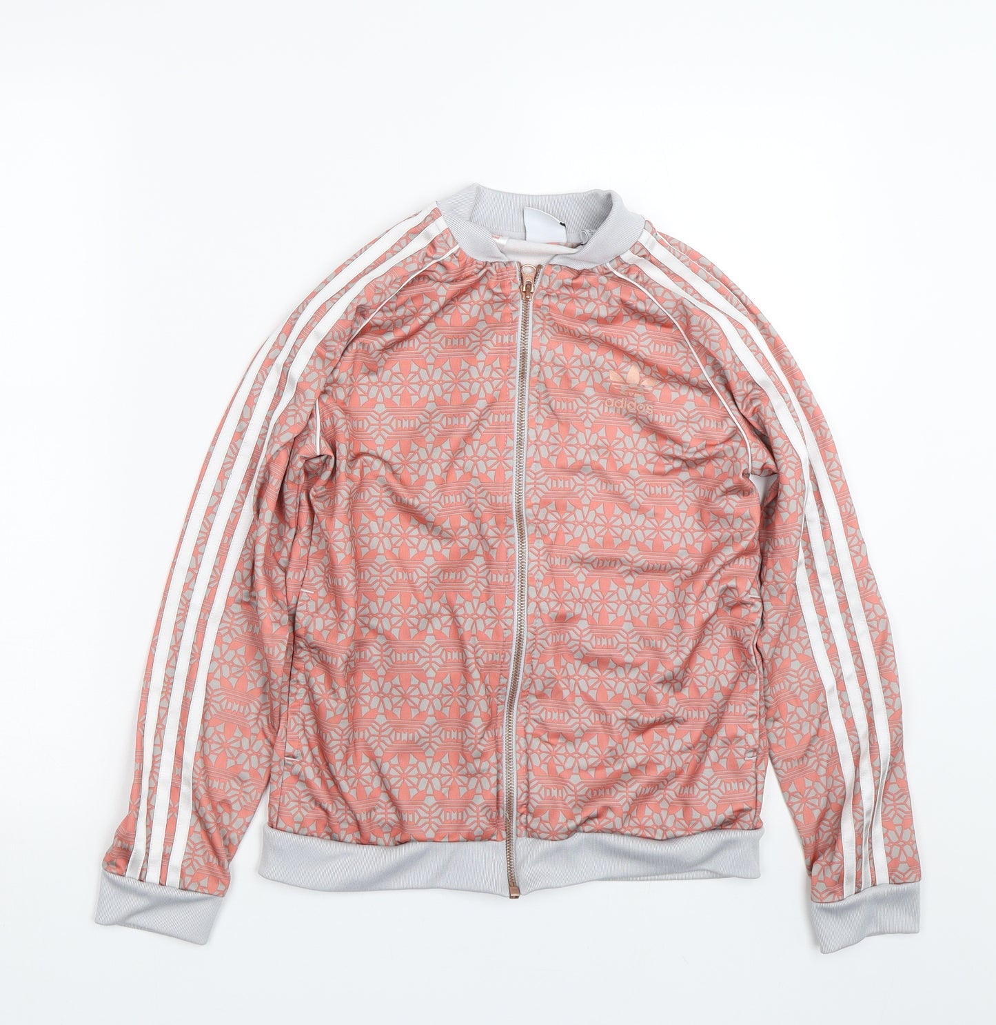 adidas Girls Pink Geometric  Jacket  Size 11-12 Years