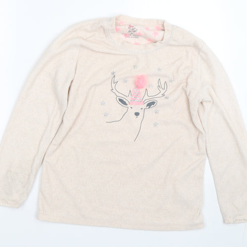 Primark Womens Beige   Top Pyjama Top Size XS  - Reindeer