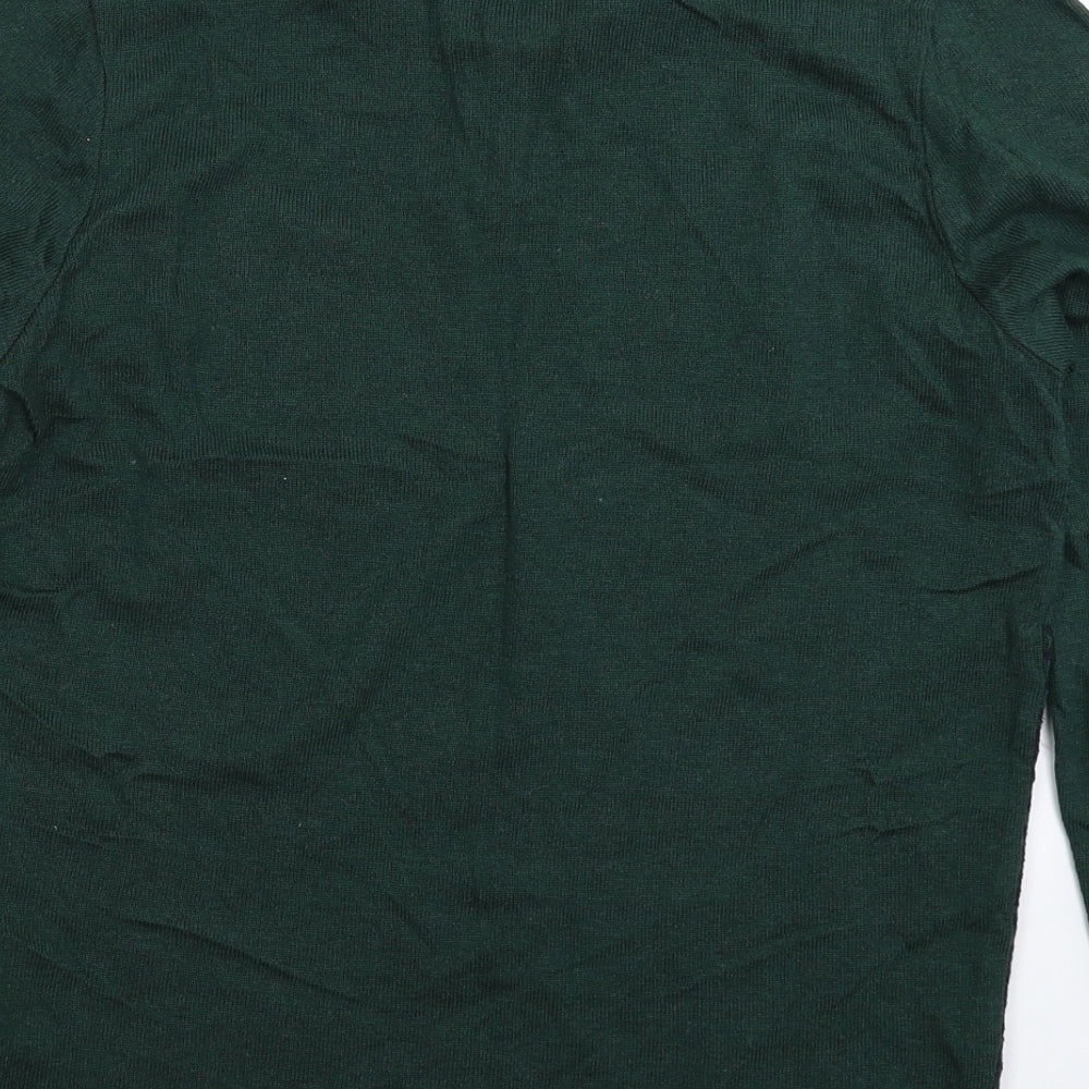 F&F Mens Green Geometric Knit Pullover Jumper Size M