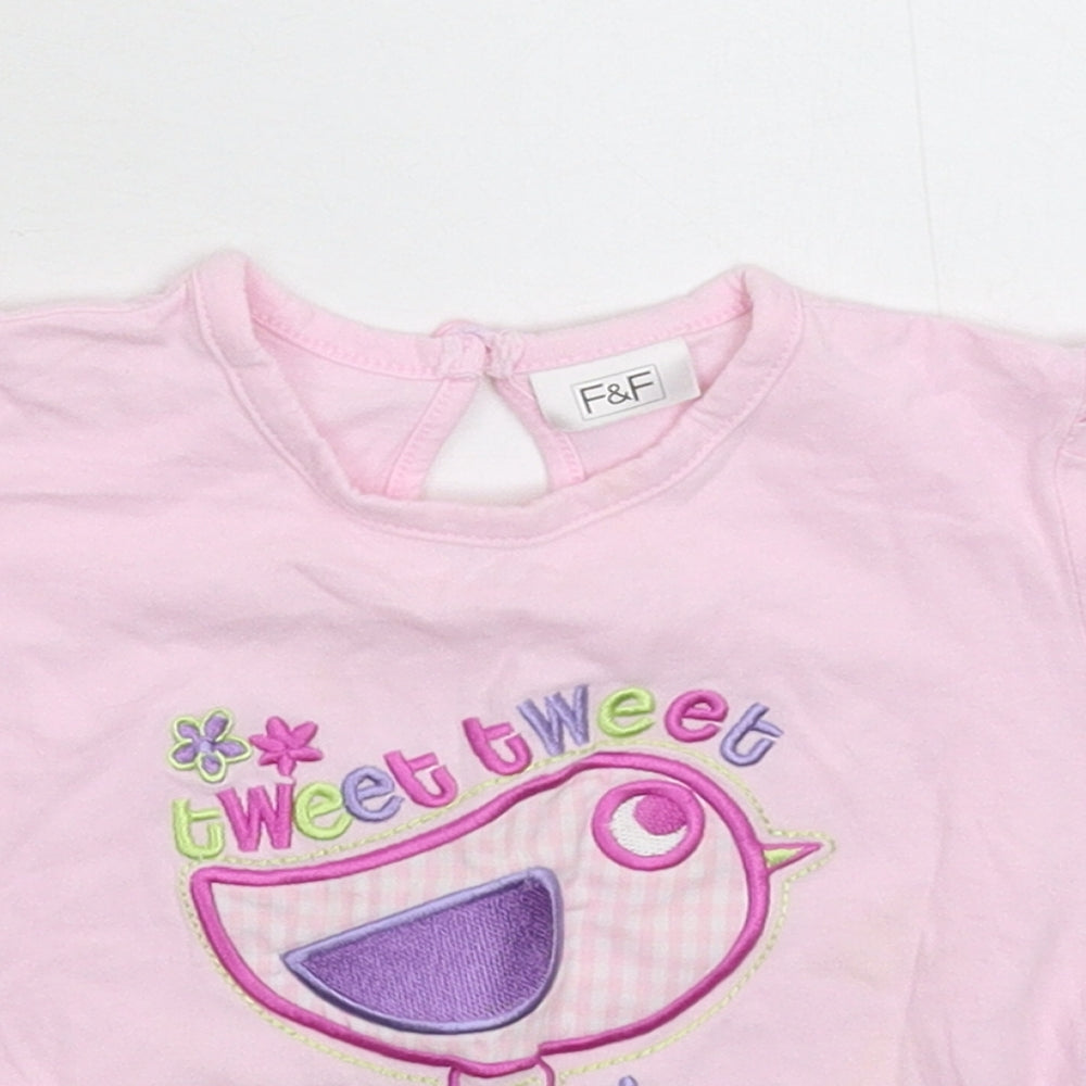 F&F Girls Pink   Basic T-Shirt Size 12-18 Months