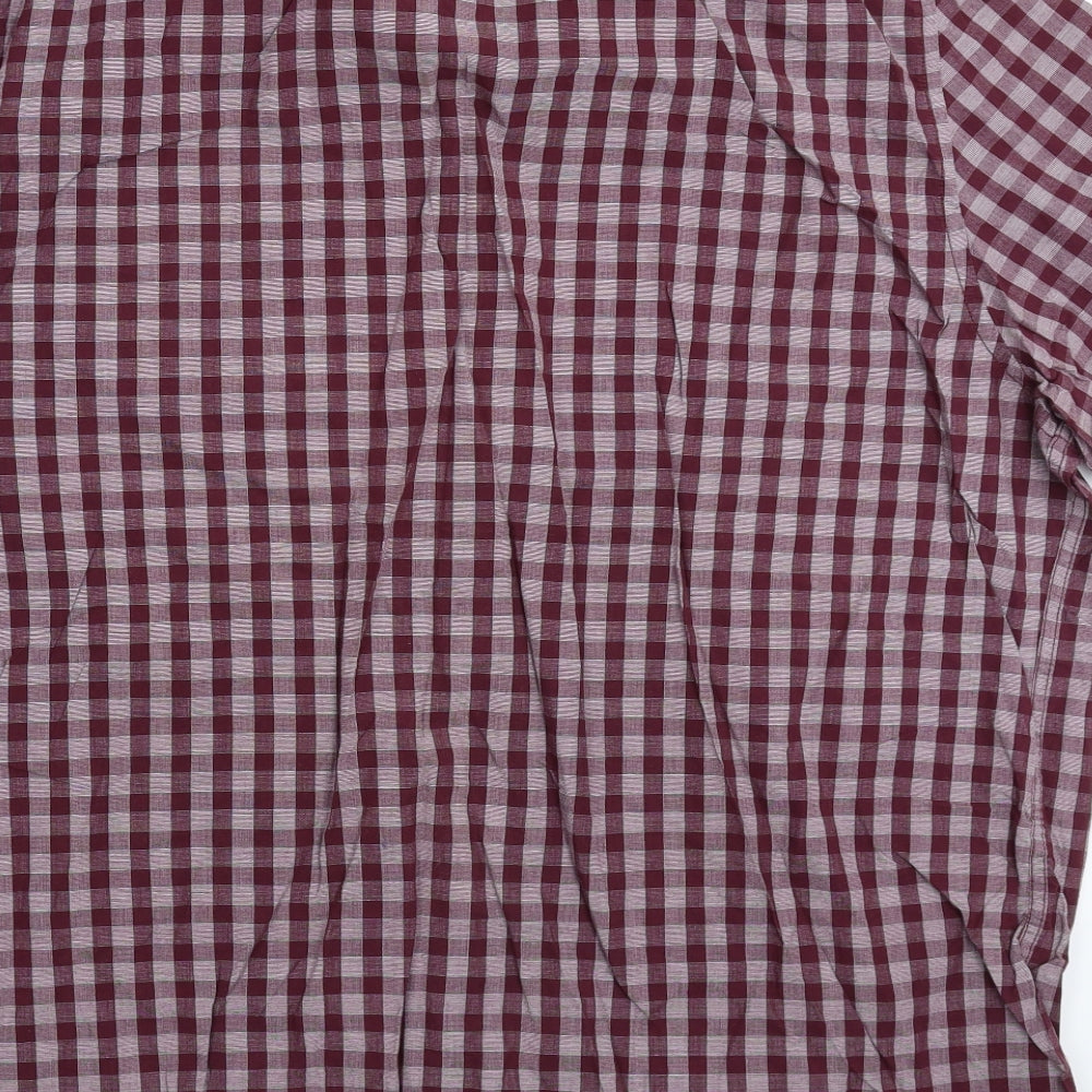 George Mens Purple Check   Button-Up Size 3XL