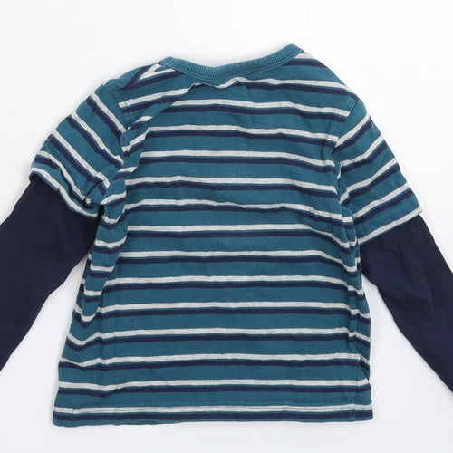 George Boys Multicoloured Striped  Basic T-Shirt Size 2-3 Years
