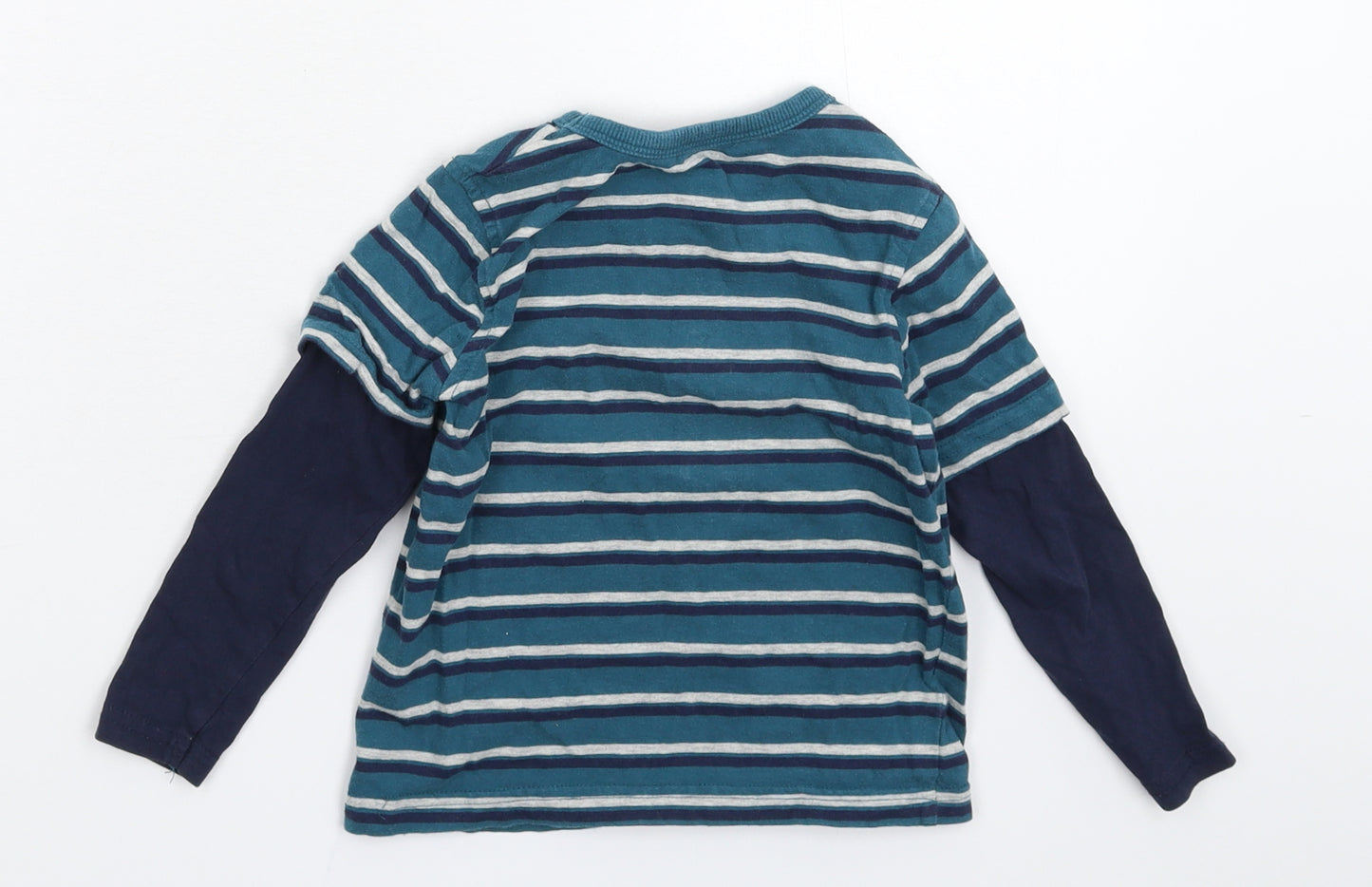 George Boys Multicoloured Striped  Basic T-Shirt Size 2-3 Years