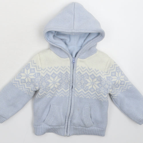 George Baby Blue Geometric  Jacket Coatigan Size 12-18 Months
