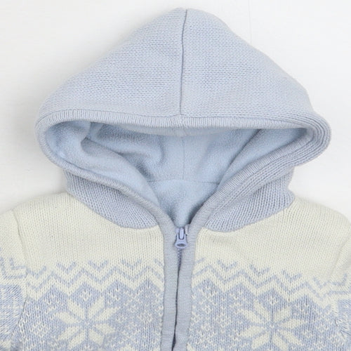 George Baby Blue Geometric  Jacket Coatigan Size 12-18 Months