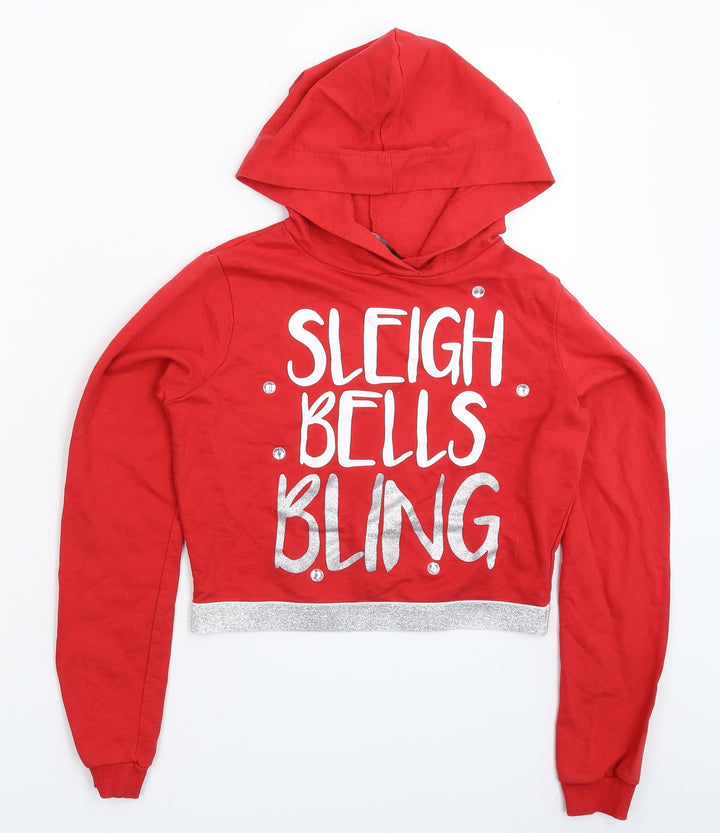 Select Womens Red   Pullover Hoodie Size 6  - Christmas
