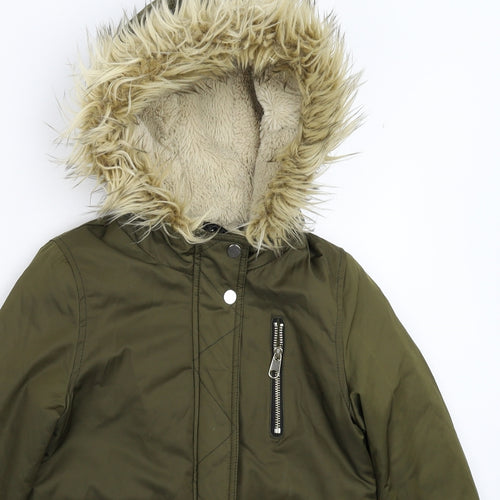 F&F Boys Green   Parka Coat Size 9-10 Years