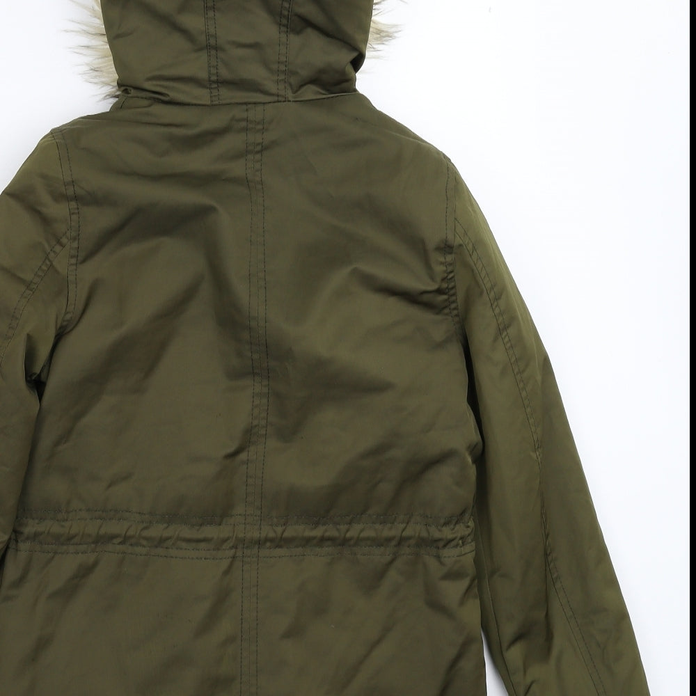 F&F Boys Green   Parka Coat Size 9-10 Years