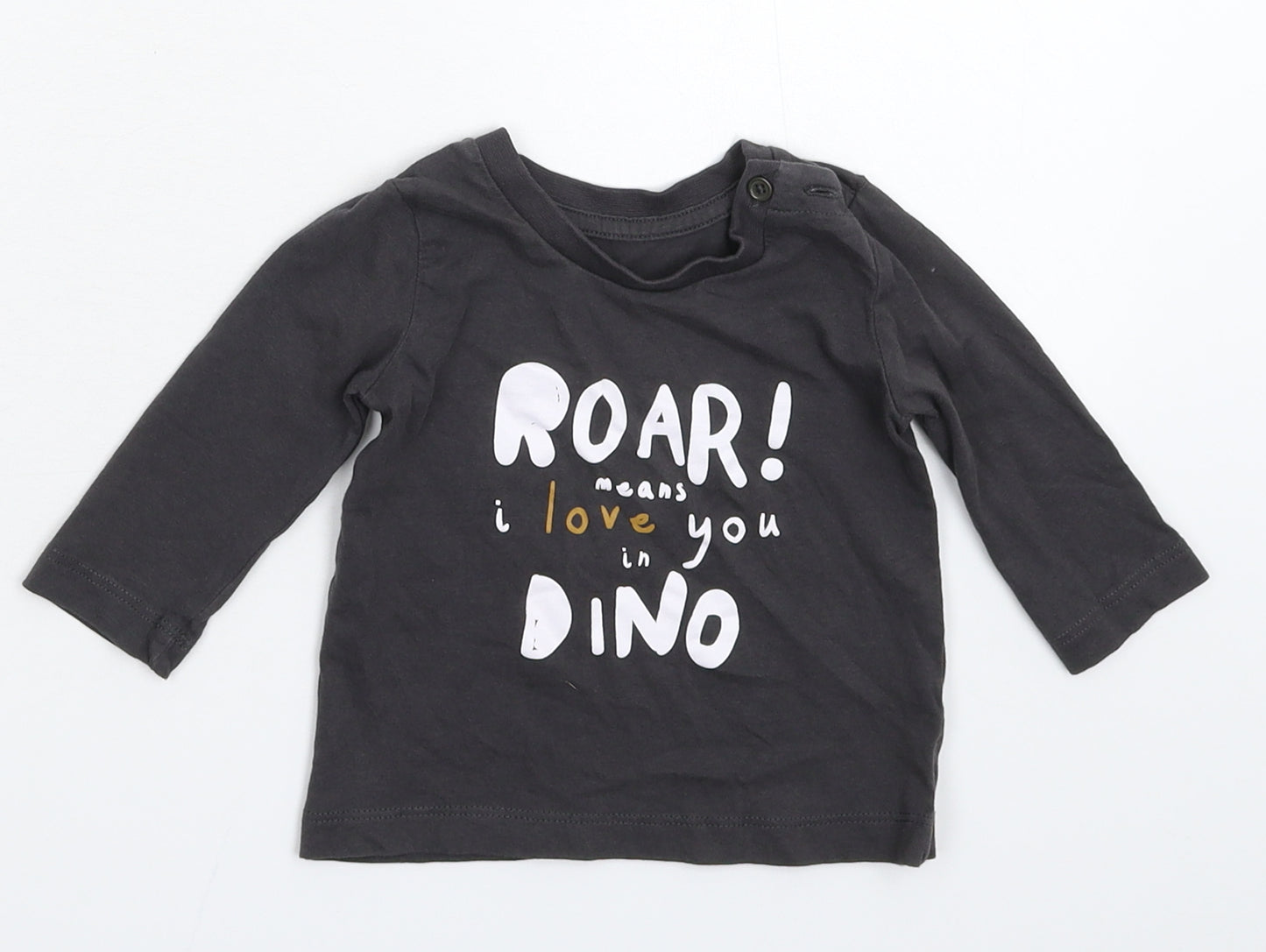 Matalan Baby Grey   Basic T-Shirt Size 6-9 Months