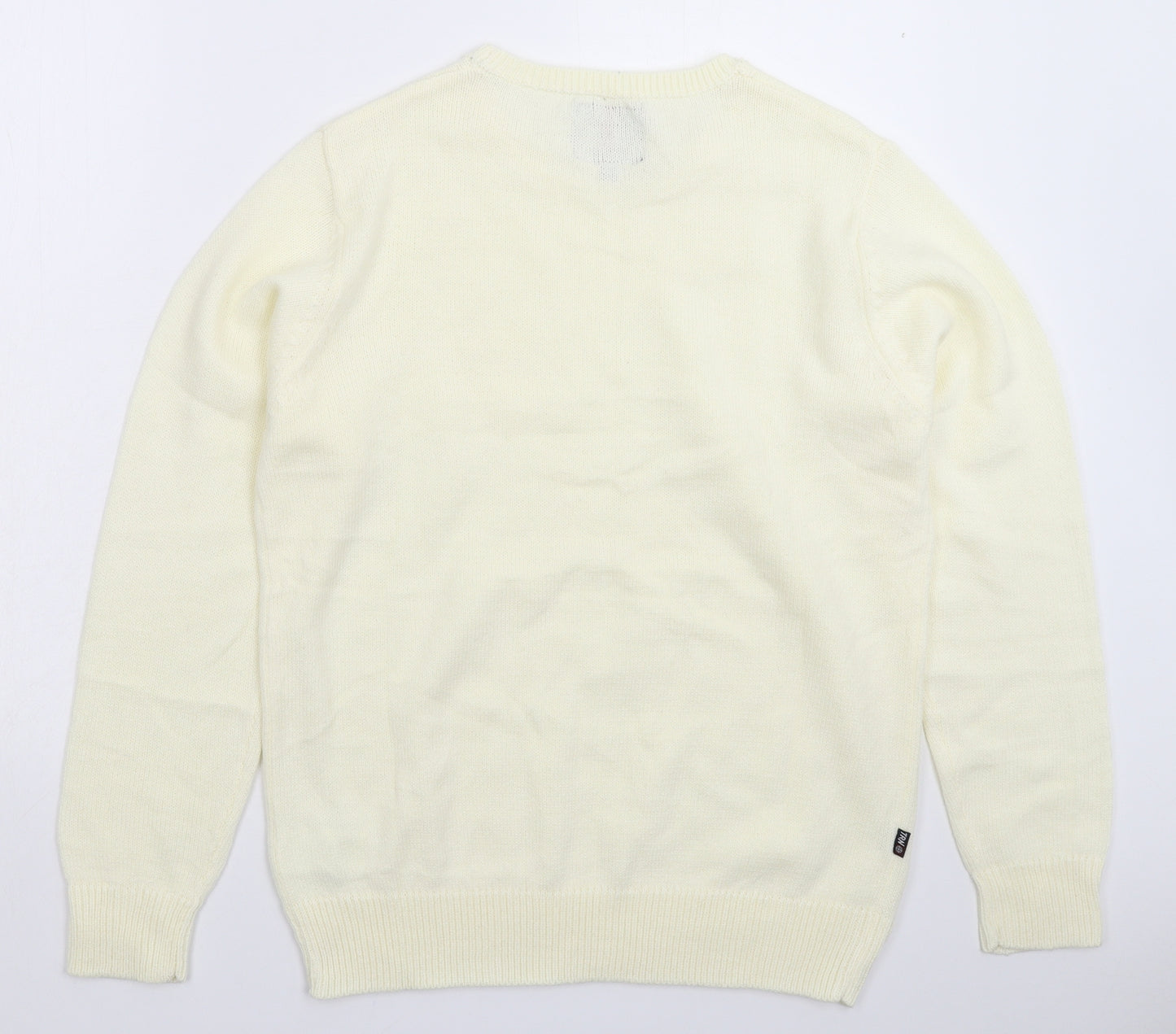 Terranova Mens White  Knit Pullover Jumper Size L