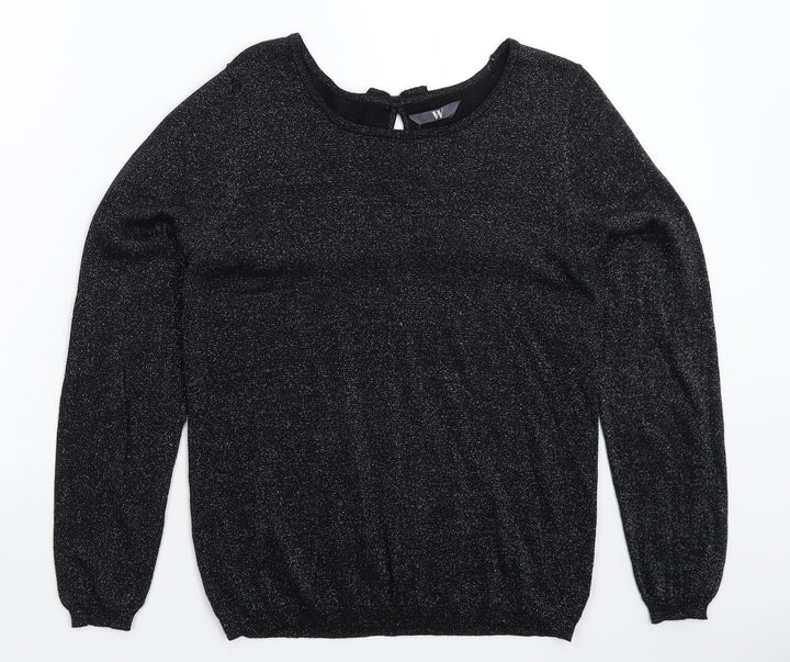 BHS Womens Black Knit Pullover Jumper Size 14