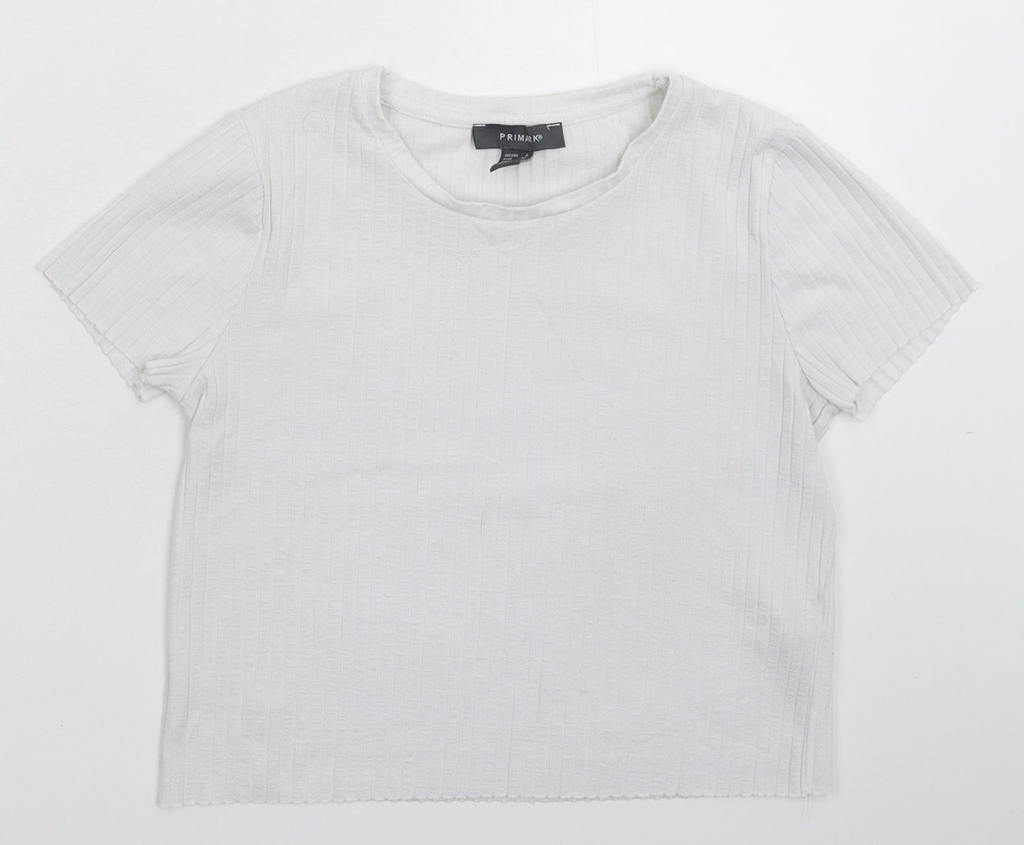 Primark Womens White   Cropped T-Shirt Size 6