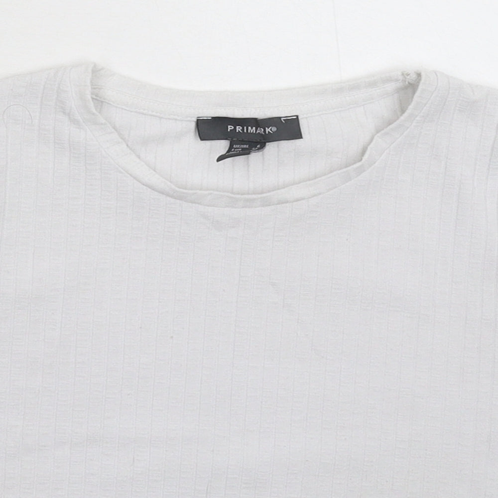 Primark Womens White   Cropped T-Shirt Size 6