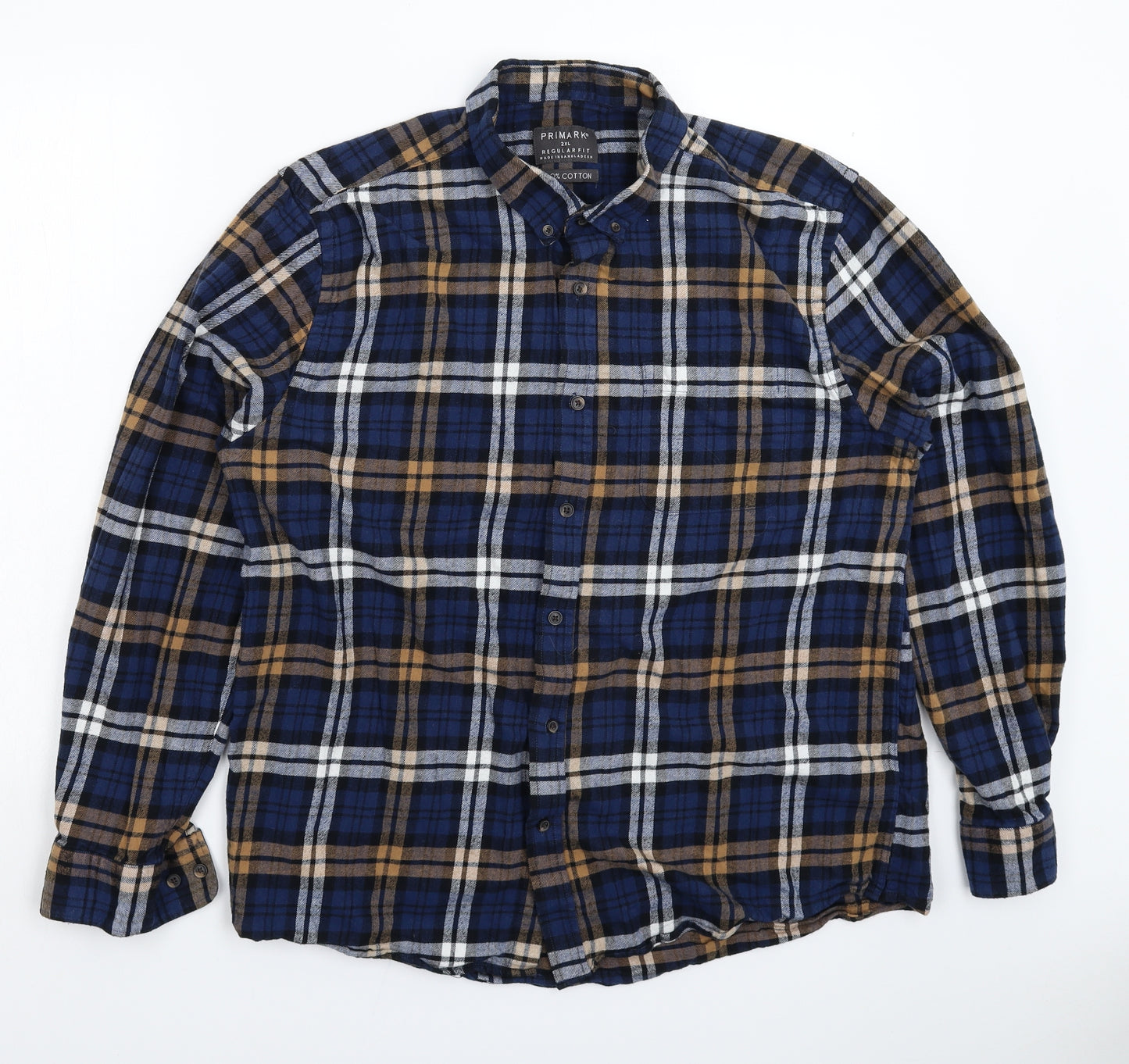 Primark Mens Multicoloured Check   Button-Up Size 2XL
